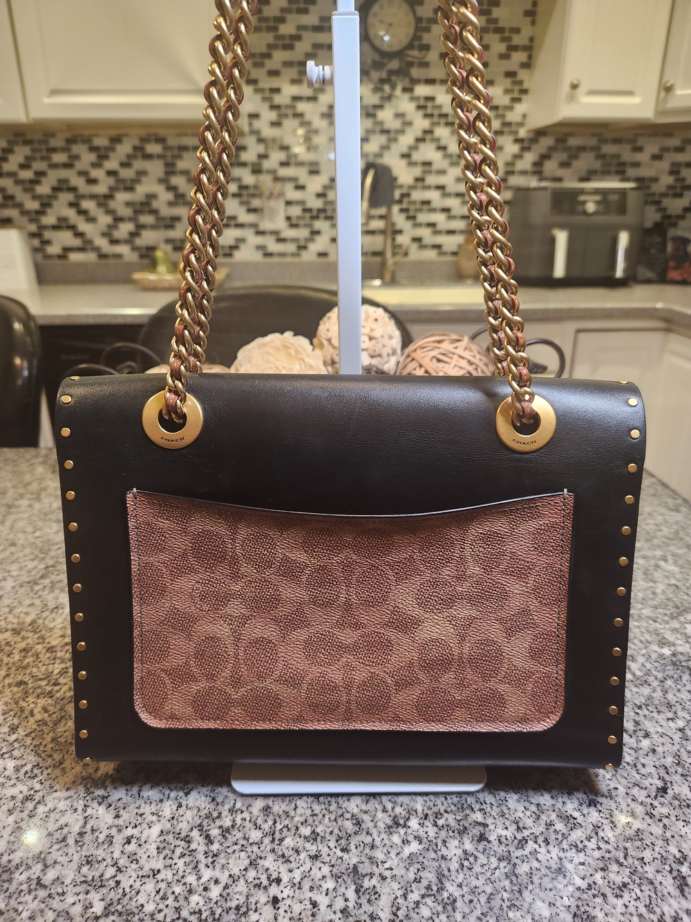 Coach Parker Rivets Tea Rose Chain Bag - Picture 3 of 14